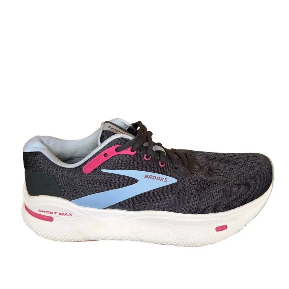 Brooks ghost max Women's Athletic Shoes - Black, Pink, and Blue size 10